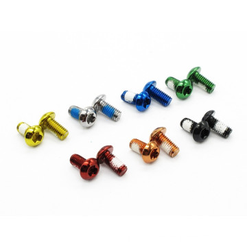 ANTS piezas de bicicleta disco de freno tornillos bicicleta Freno Rotor De acero inoxidable Pernos M5 * 10 mm 7 colores